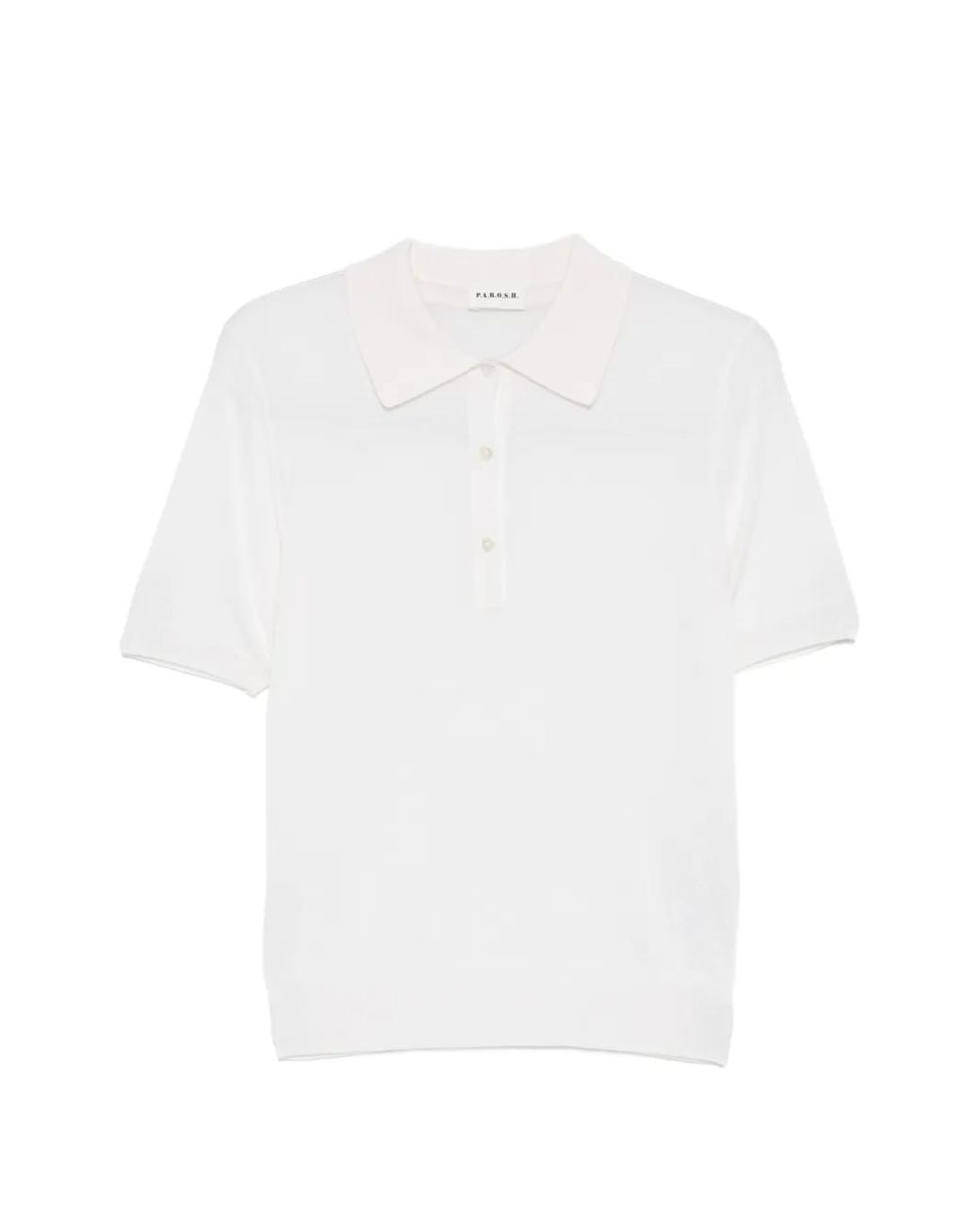 P.A.R.O.S.H. White Collared Polo Top