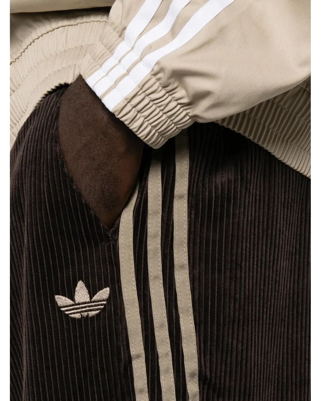 Adidas Black Pantalon En Velours Côtelé for men