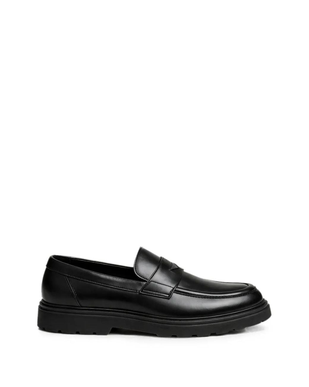 Doucal's Black Mocassins En Cuir