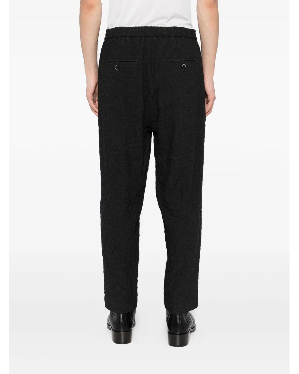 Barena Black Textured Trousers for men