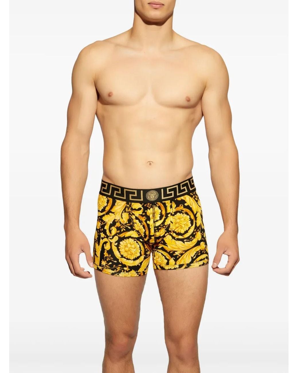 Versace Yellow Patterned Boxers for men