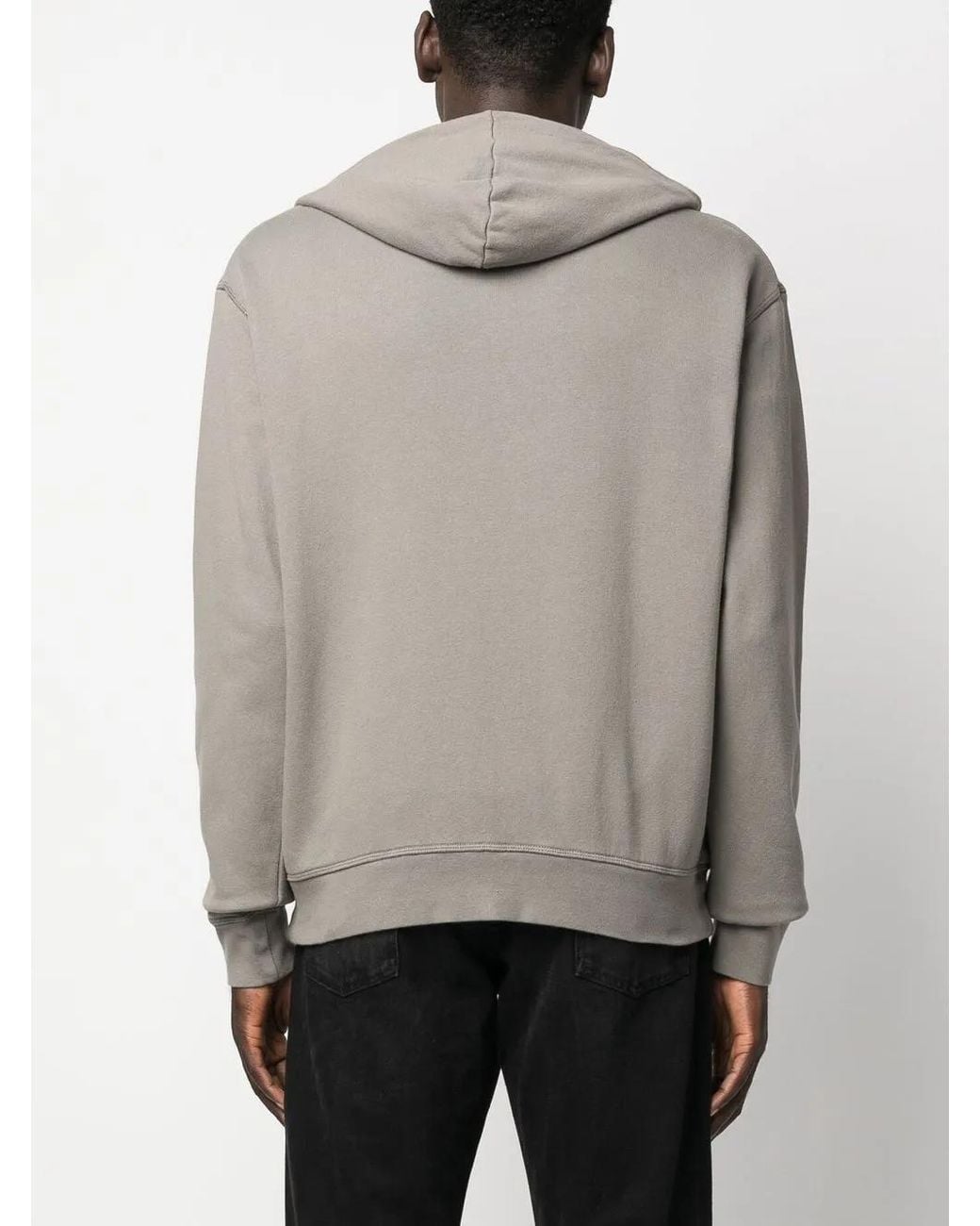 DSquared² Gray Logo Print Zip-Up Hoodie for men
