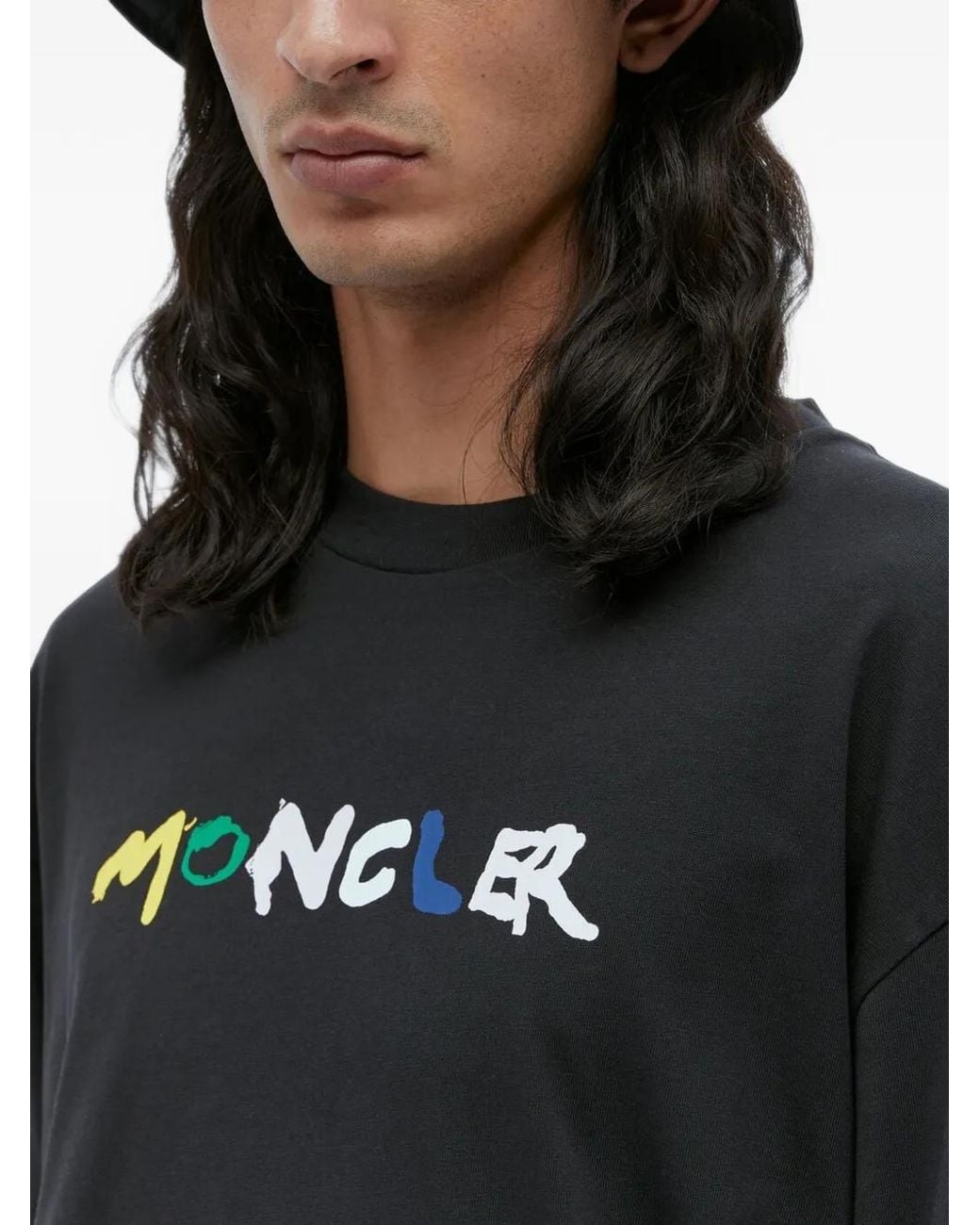 Moncler Black Logo-Patch Bucket Hat for men