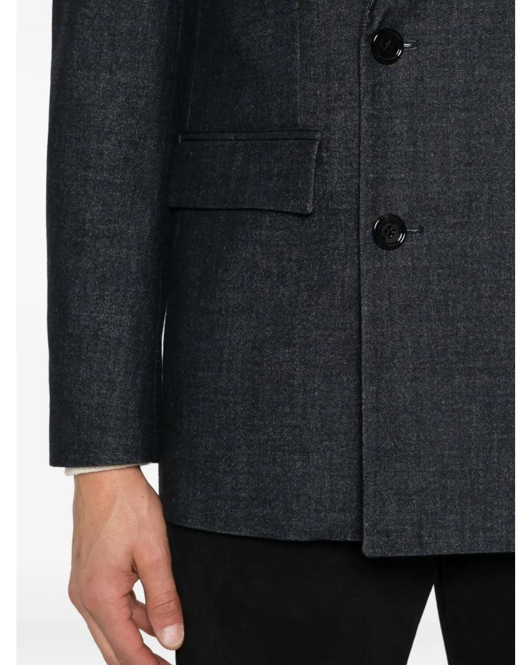 Dondup Blue Double-Breasted Peak-Lapel Blazer for men