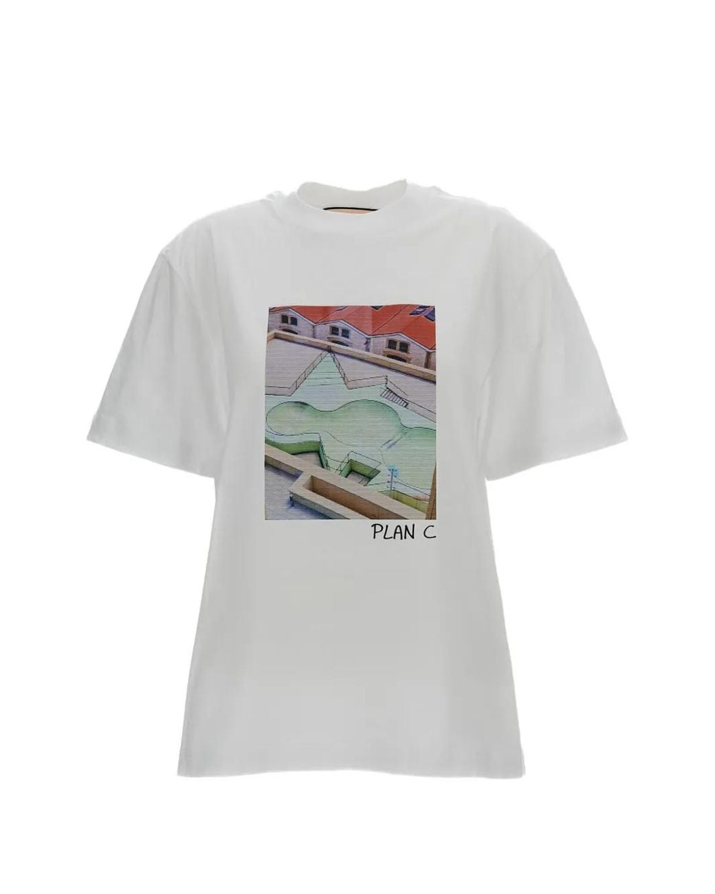 Camiseta Con Estampado Gráfico Plan C de color White