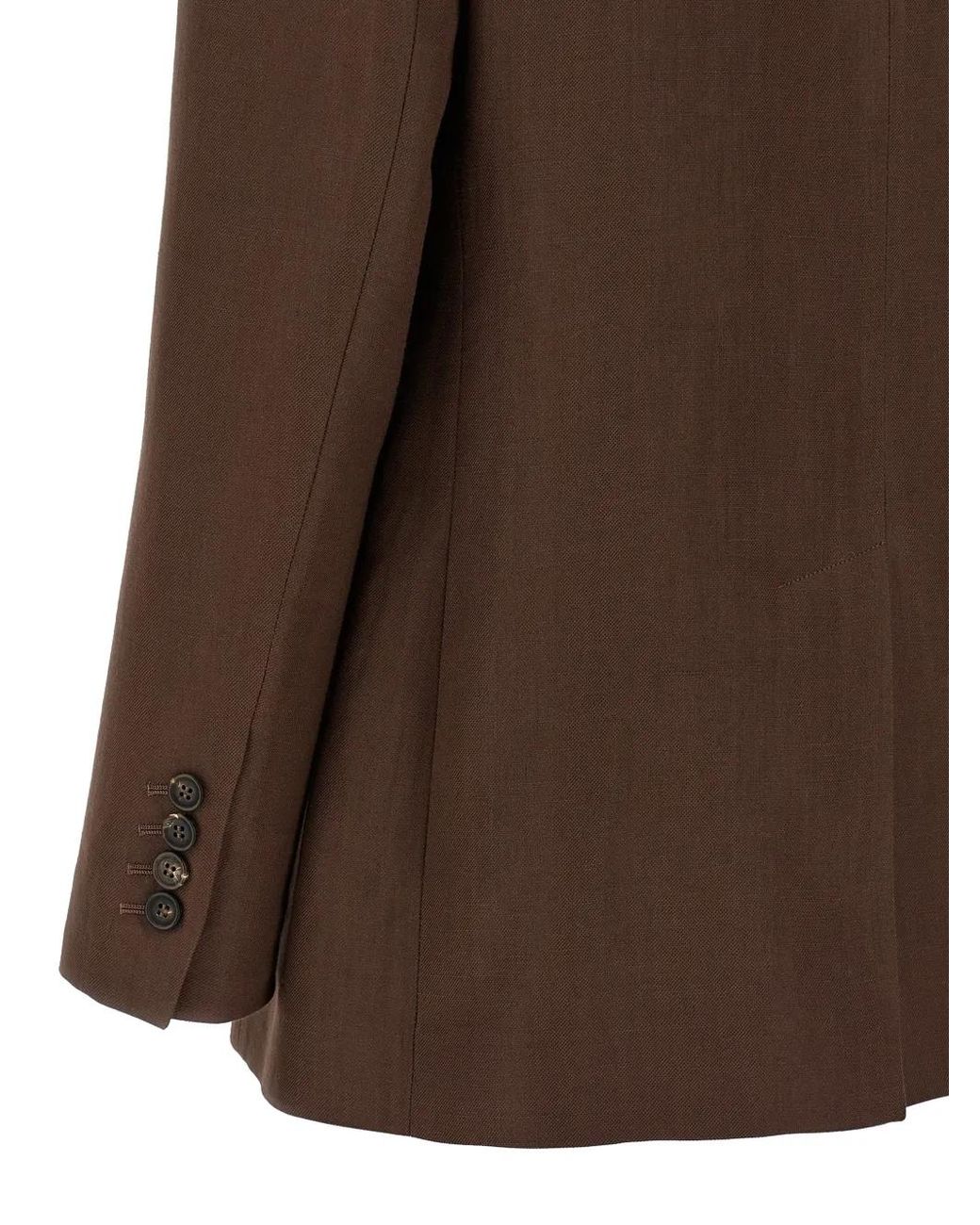 Brunello Cucinelli Brown Double-Breasted Blazer