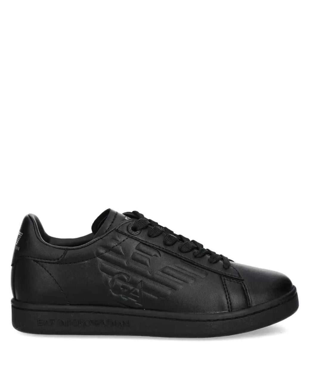 EA7 Black Sneakers Mit Logo-Prägung
