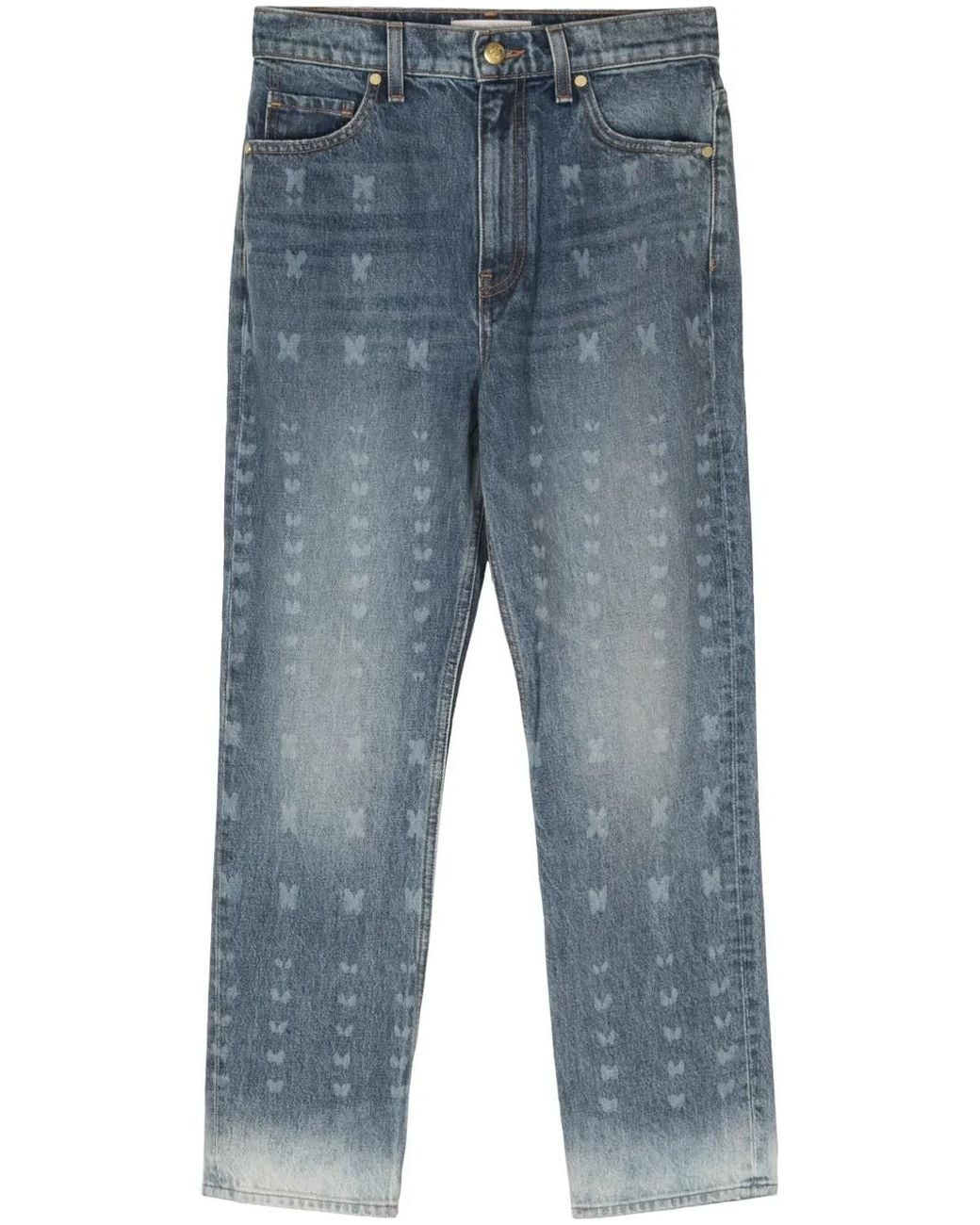 Ulla Johnson Blue Agnes High-Rise Cropped Jeans