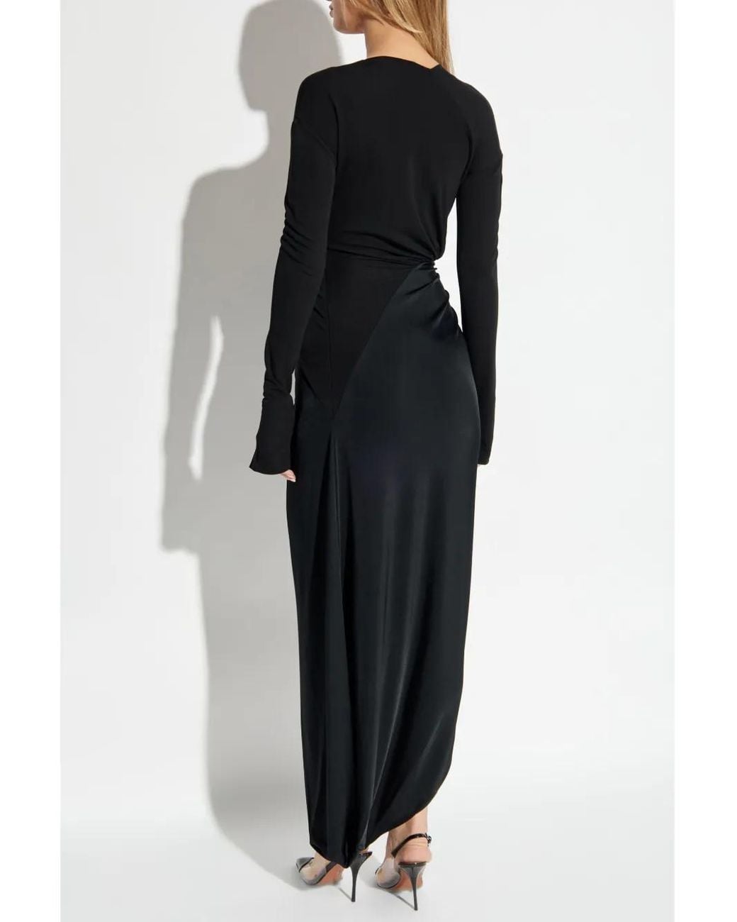 Victoria Beckham Black Knot-Detail Jersey Gown