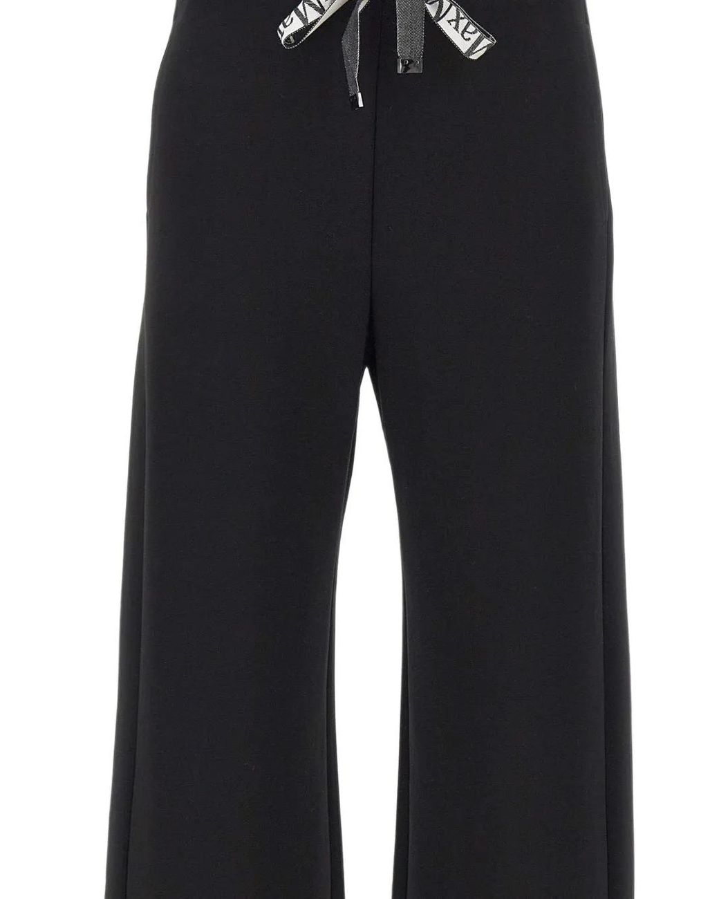 Max Mara Black Drawstring Wide-Leg Track Pants