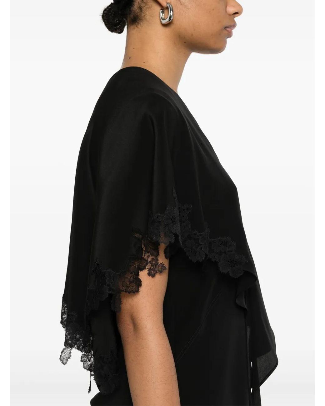 Stella McCartney Black Lace-Detailing Blouse