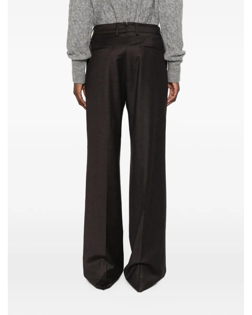 Berwich Black Patrizia Pressed-Crease Wool Trousers