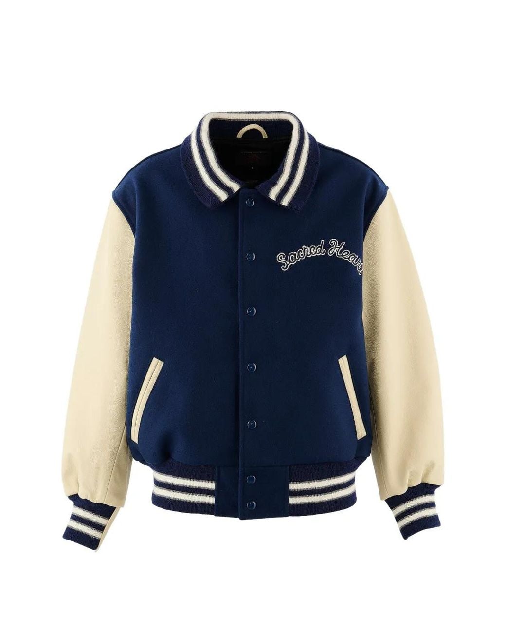 SAINT Mxxxxxx Blue X Golden Bear Sportswear Sacred Heart Varsity Jacket for men