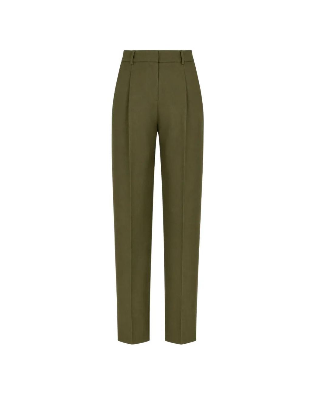 N°21 Green Pantalon Droit À Design Plissé