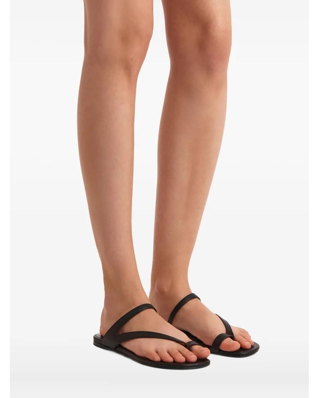 Khaite White Aimee Flat Sandals