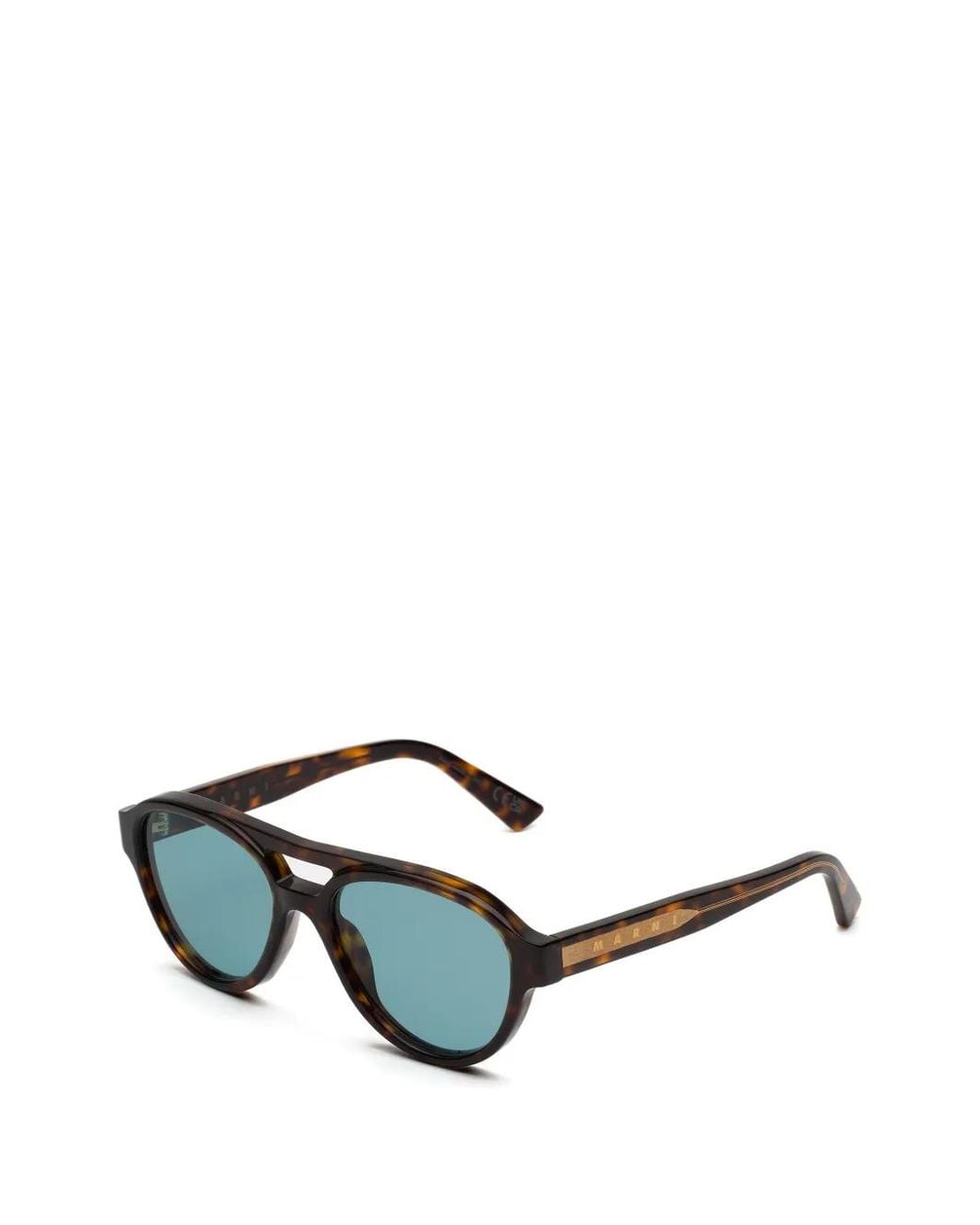Marni Black Tortoiseshell-Effect Pilot-Frame Sunglasses