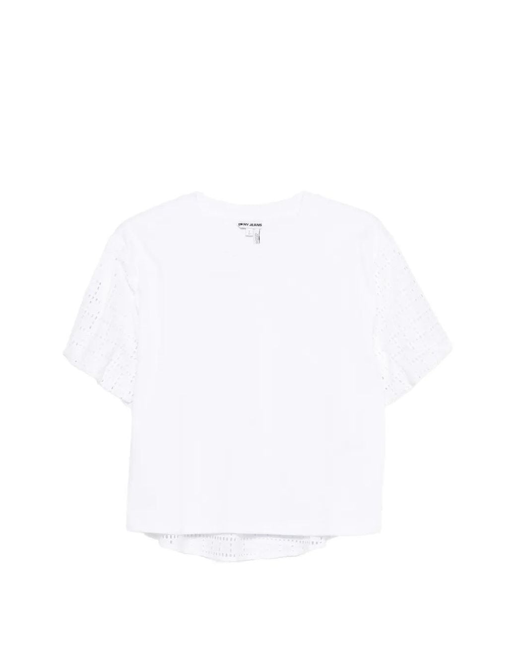 DKNY White Round-Neck T-Shirt