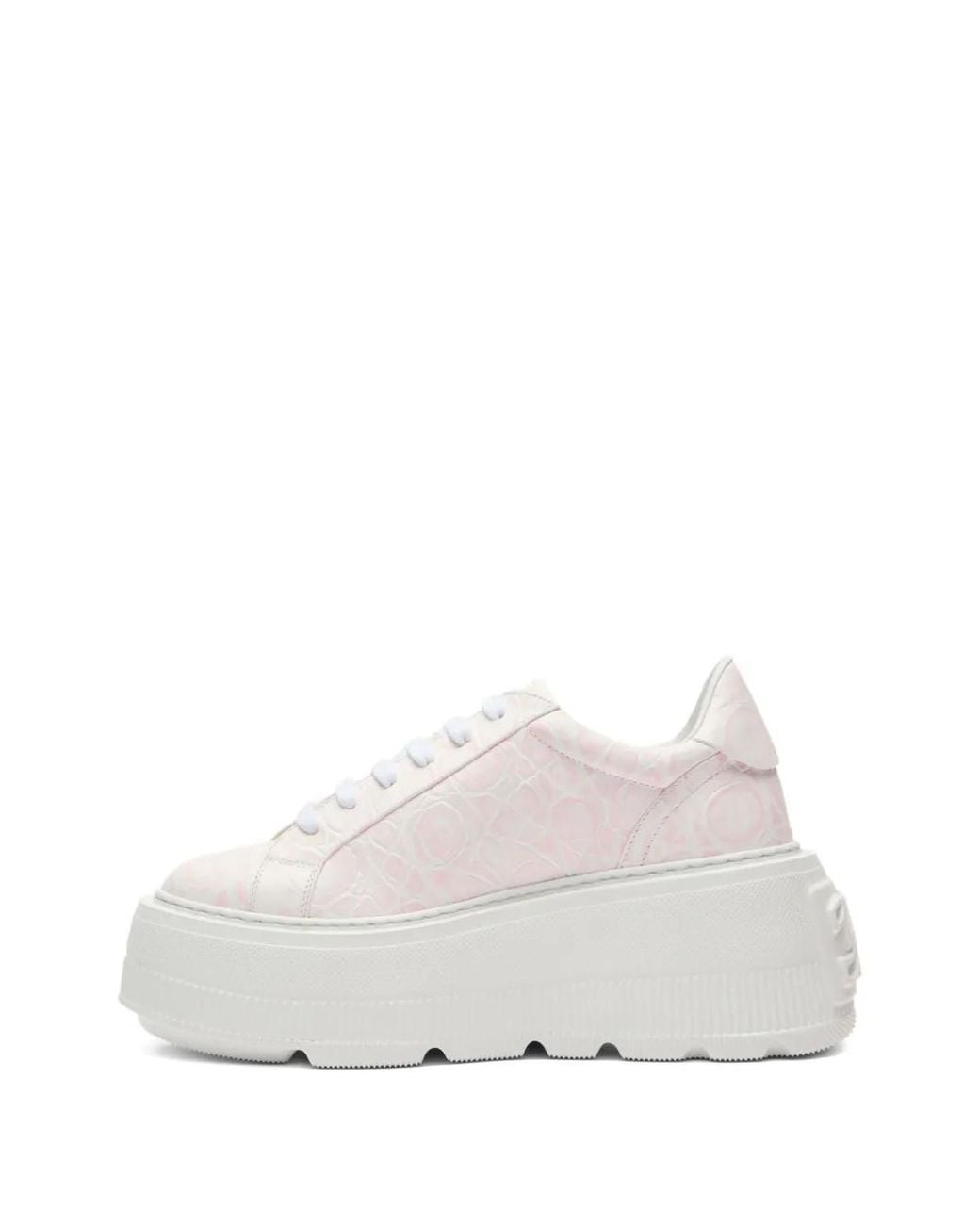 Casadei White Baskets Nexus À Effet Peau De Crocodile