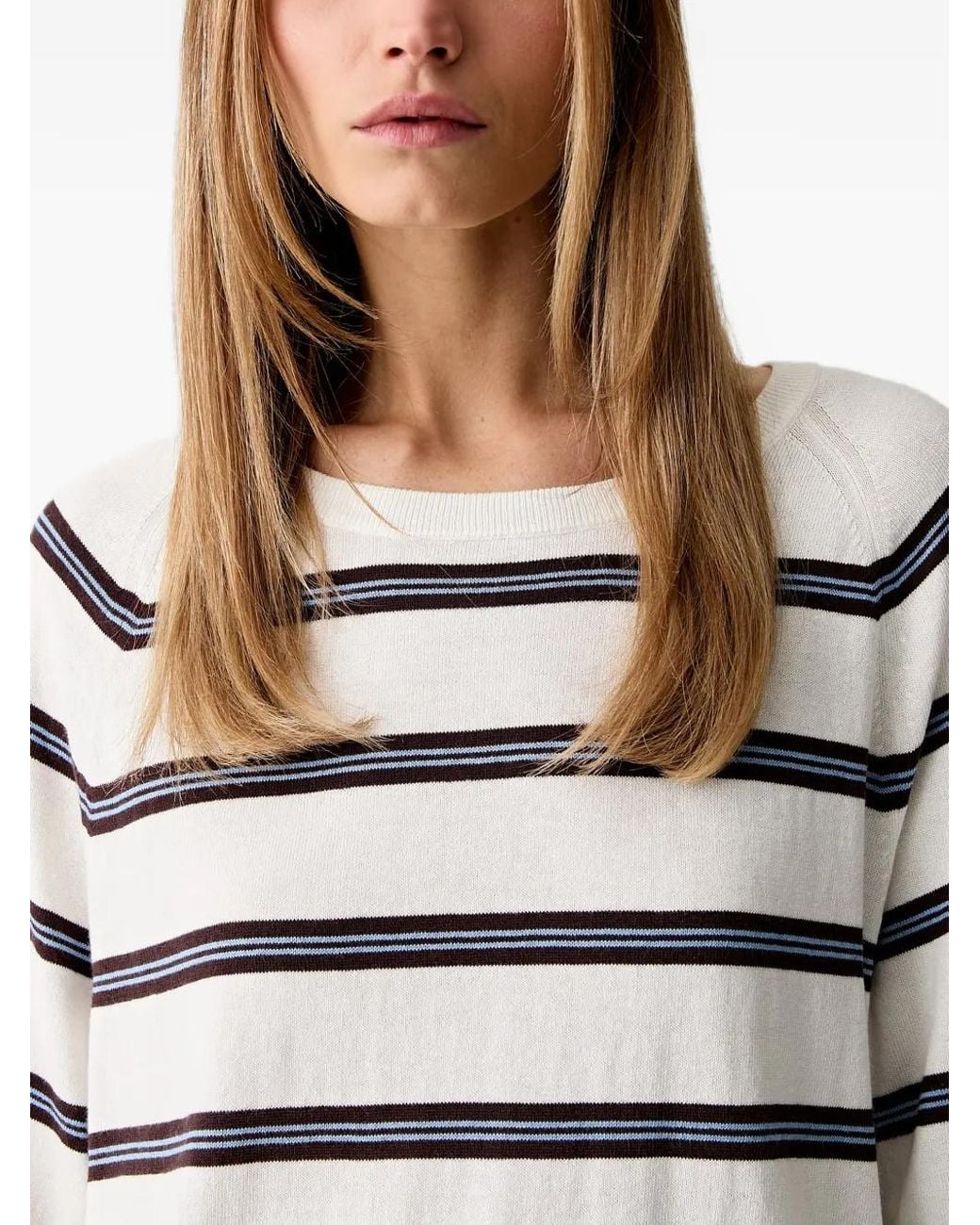 Marc O' Polo Blue Striped Short-Sleeve Top