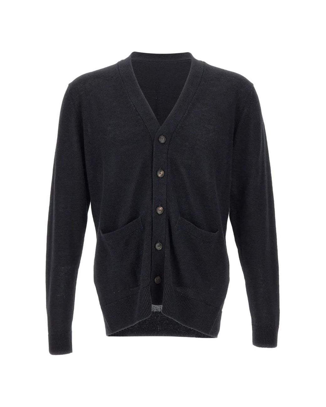FILIPPO DE LAURENTIIS Blue V-Neck Button-Up Cardigan for men