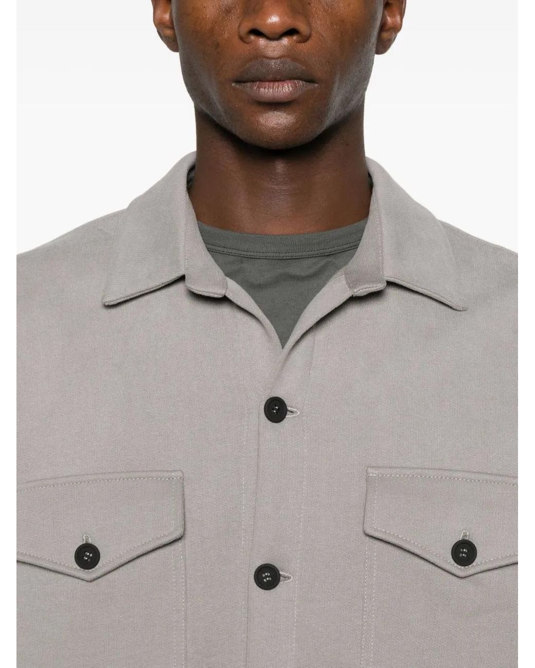Notrainproof Gray Flap-Pocket Shirt for men
