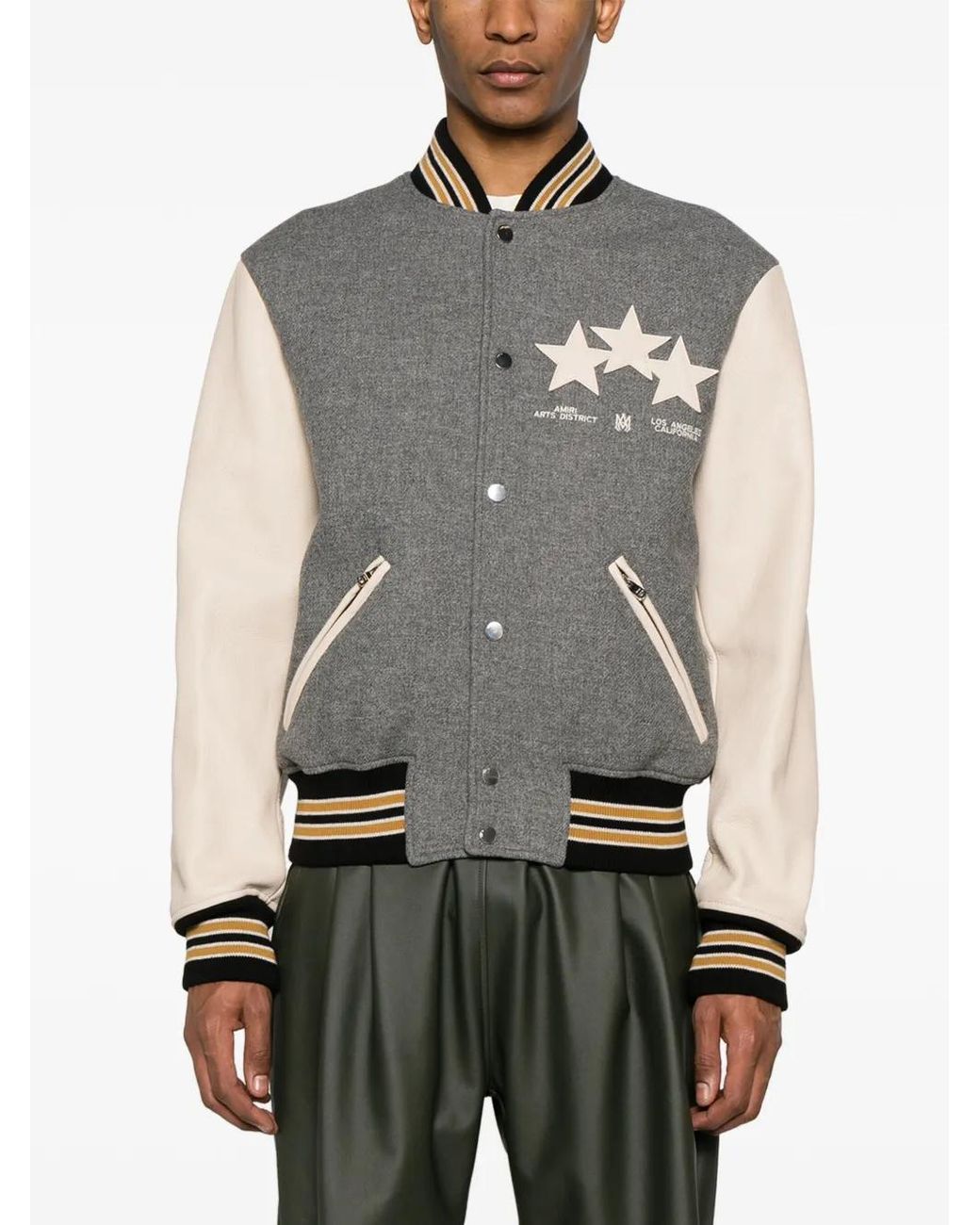 Amiri Gray Bomber Jacket for men