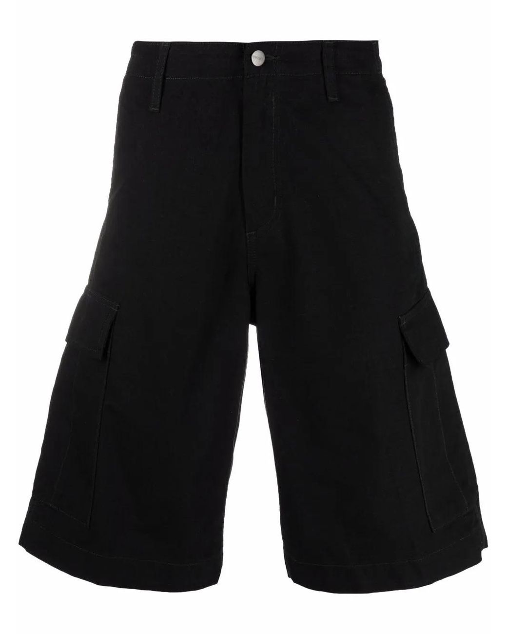 Carhartt Black Cotton Knee-Length Cargo Shorts for men