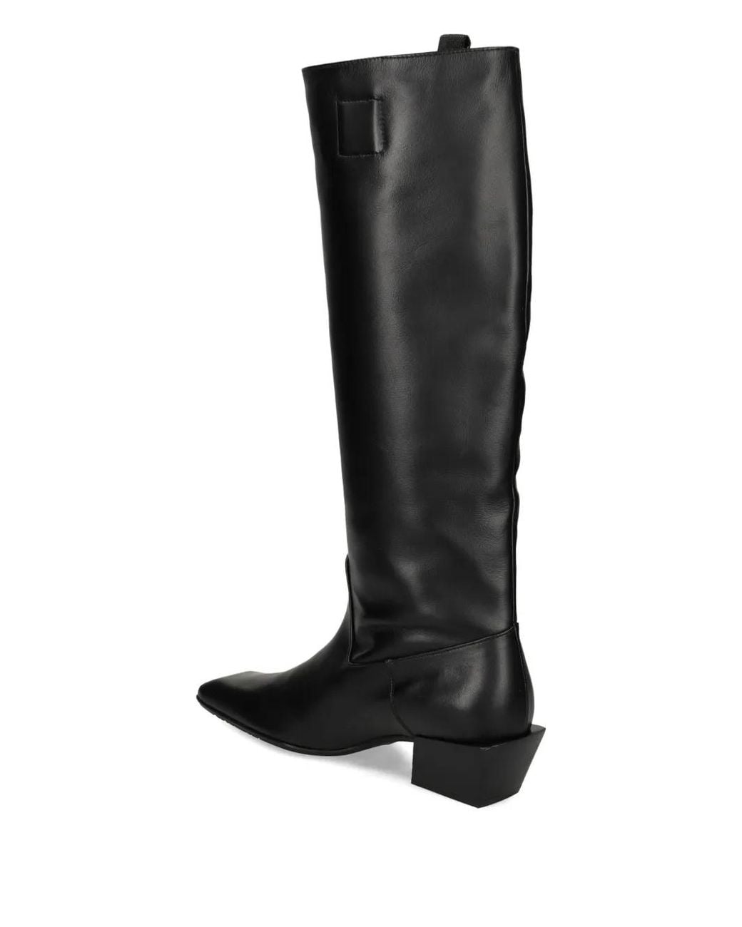 Ras Black Knee-High Square-Toe Boots
