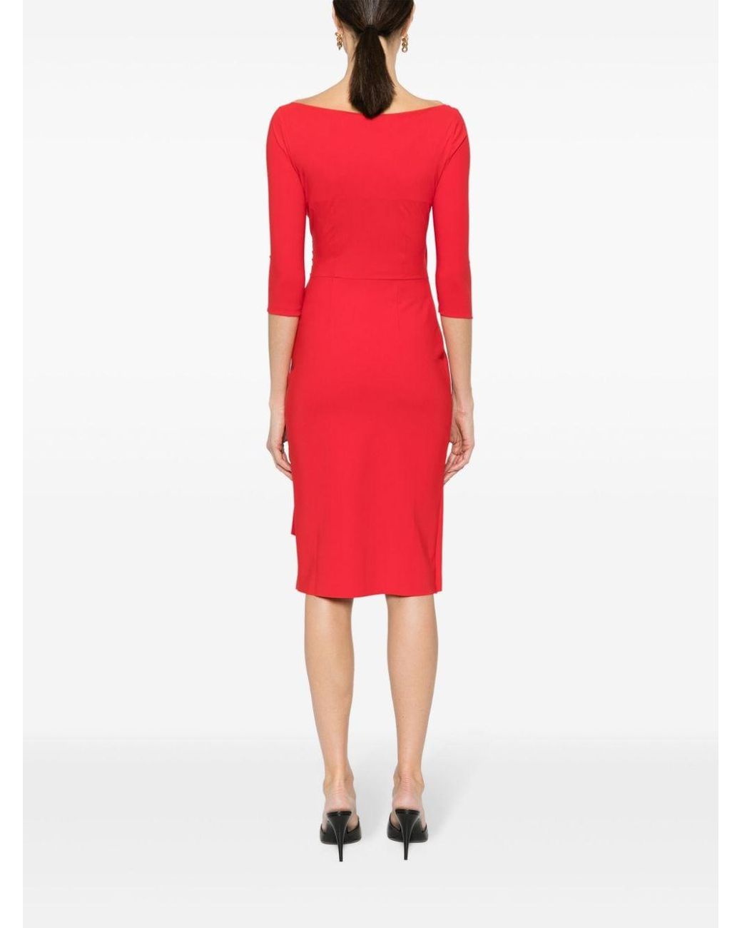 La Petite Robe Di Chiara Boni Florien Kleid mit V-Ausschnitt in Rot | Lyst  AT