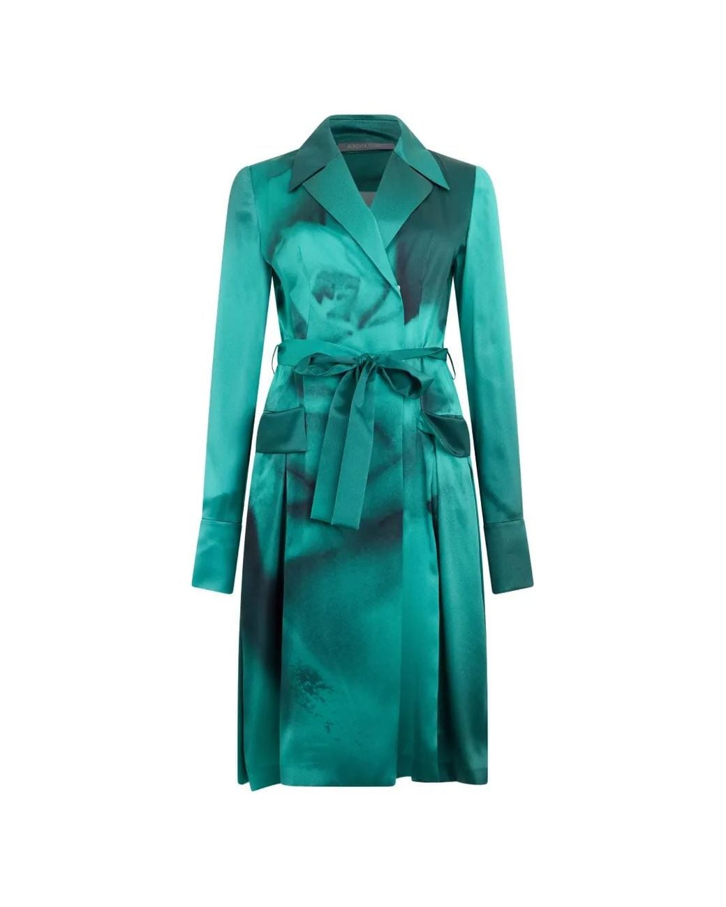 Alberta Ferretti Green Wrap Dress