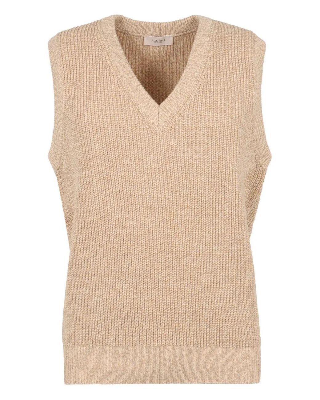 Agnona Natural V-Neck Sweater for men