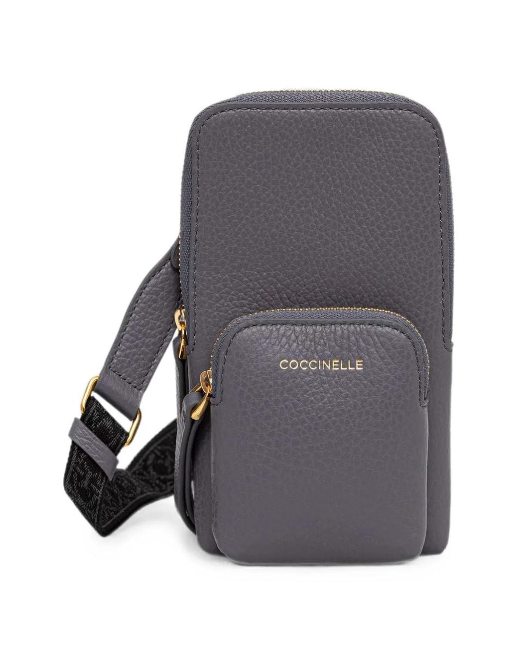 Coccinelle Gray Mini Pochette Pour Smartphone Pixie En Cuir Grainé