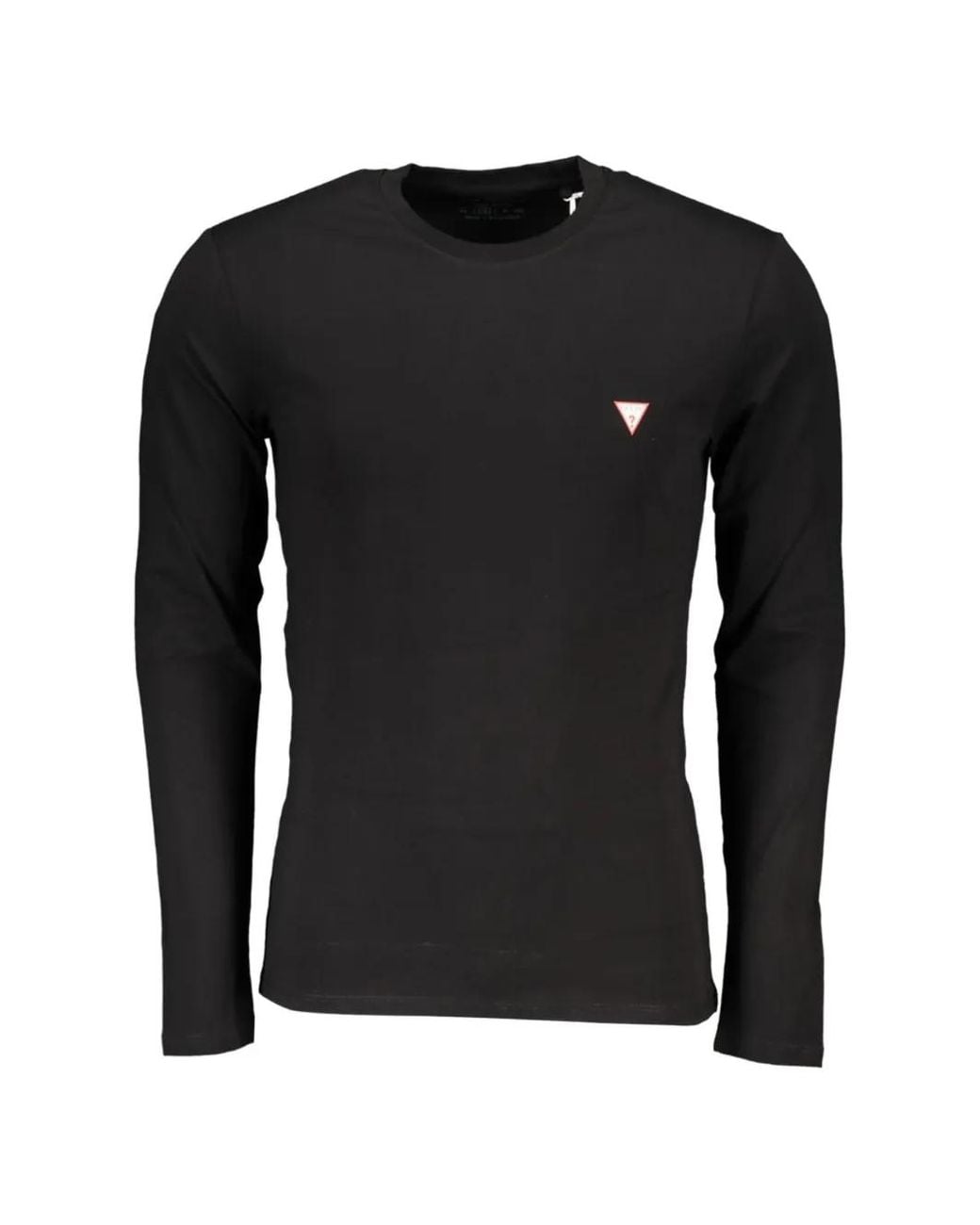 Guess Black Logo-Patch Long-Sleeve T-Shirt for men