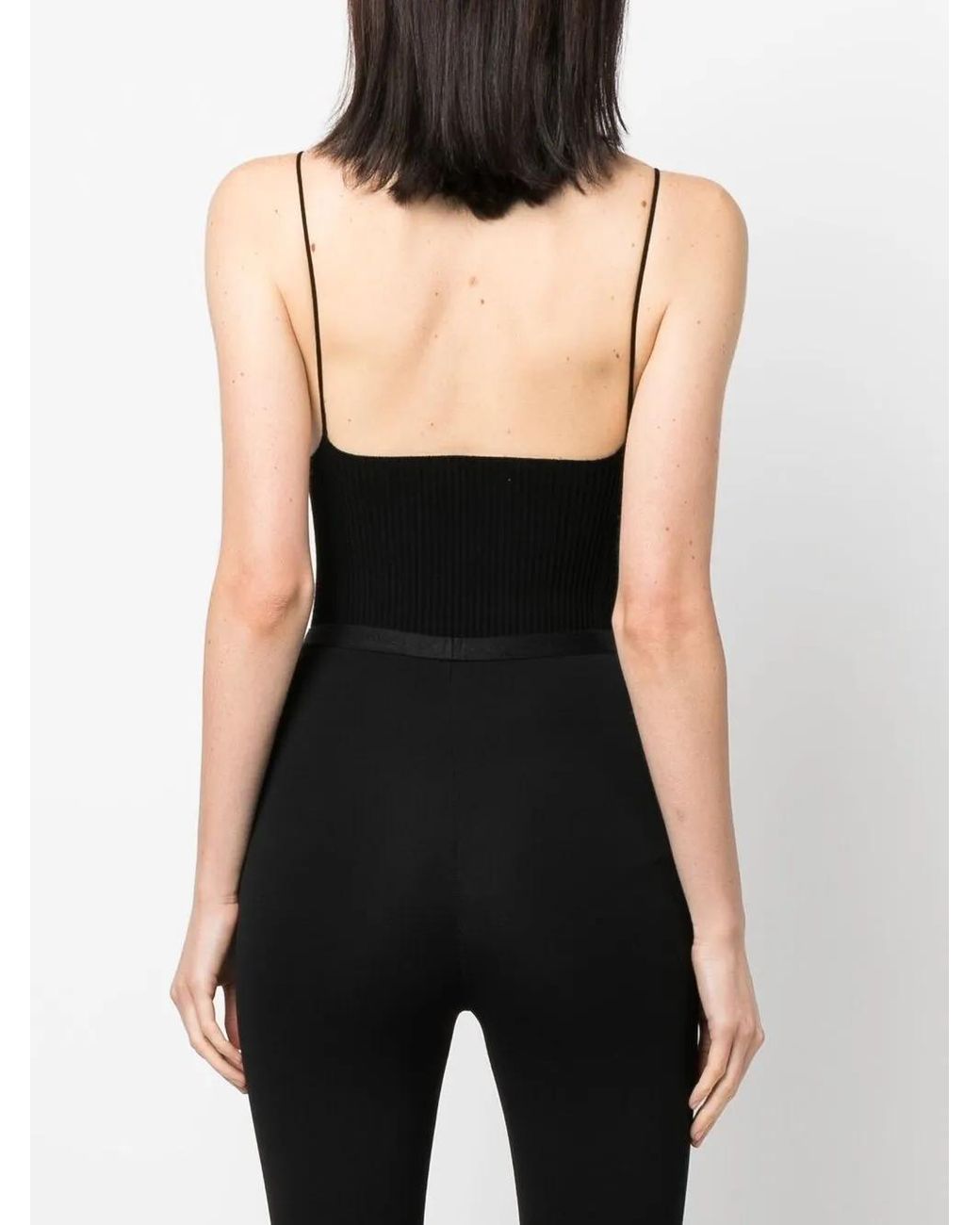 Aeron Black Lourde Sleeveless Ribbed Bodysuit