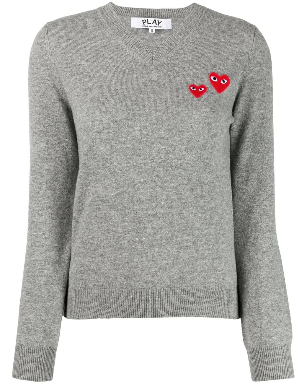 Pull À Col V COMME DES GARÇONS PLAY en coloris Gray