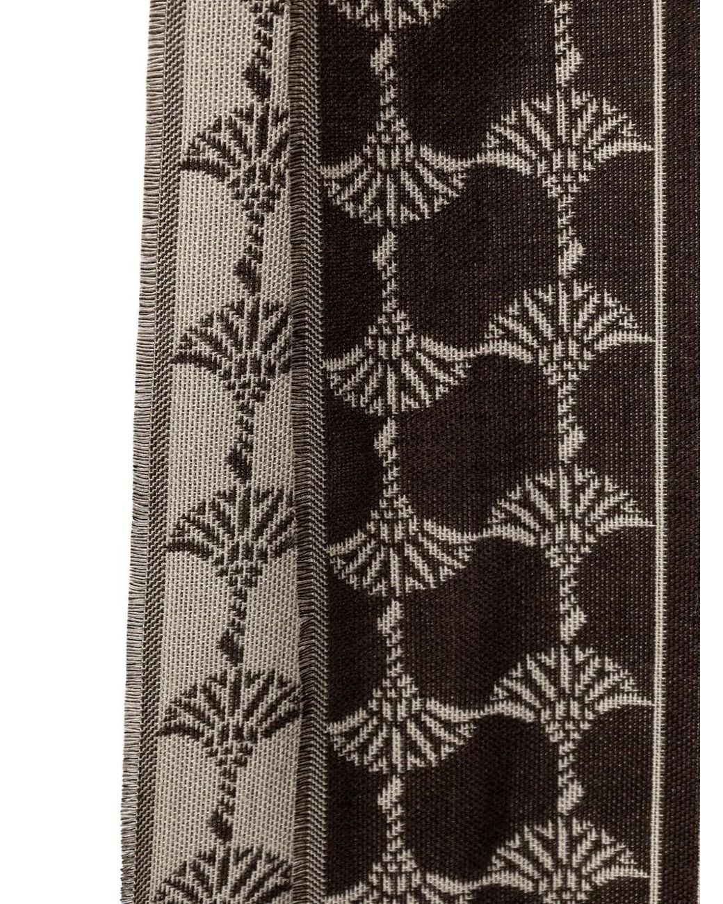 Joop! Natural Cornflower-Pattern Fringed Scarf