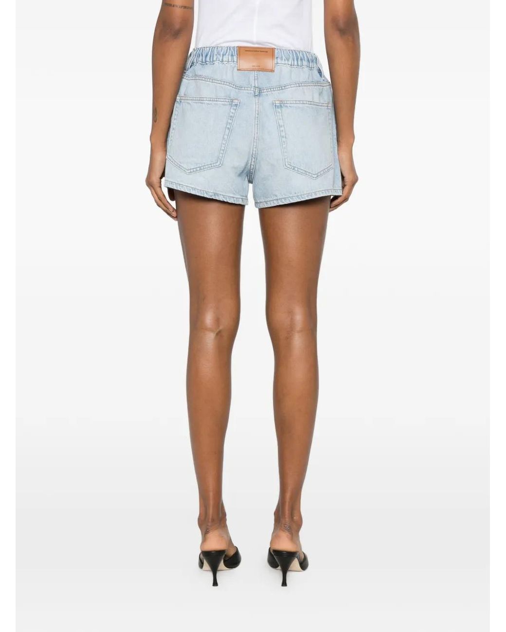Alexander Wang Blue Crystal Drawcord Marathon Shorts