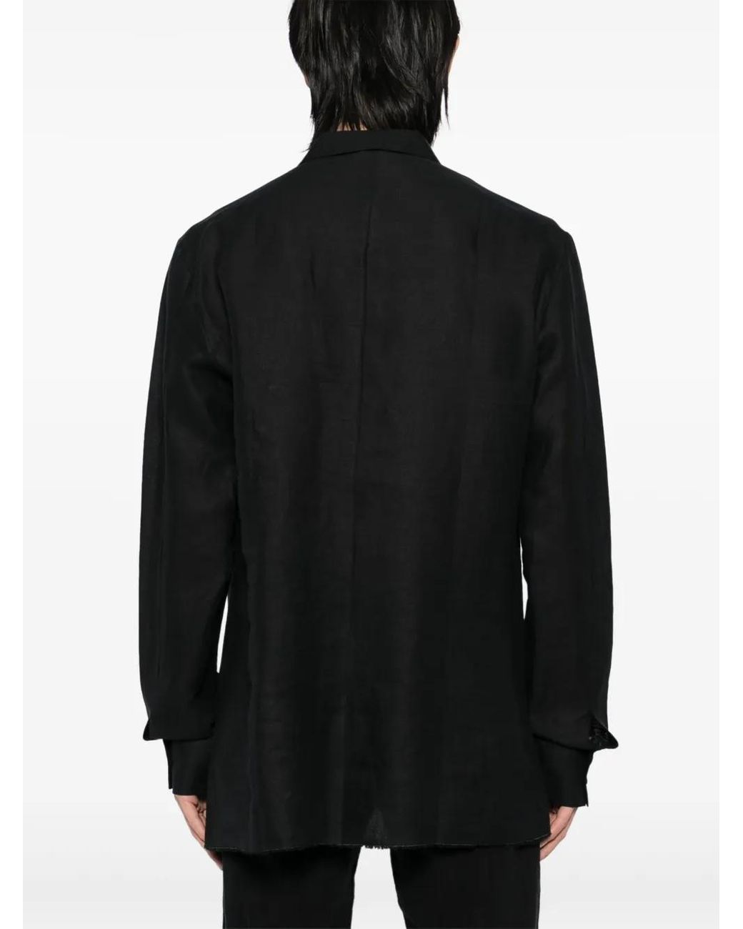 Label Under Construction Black Button-Up Shirt for men