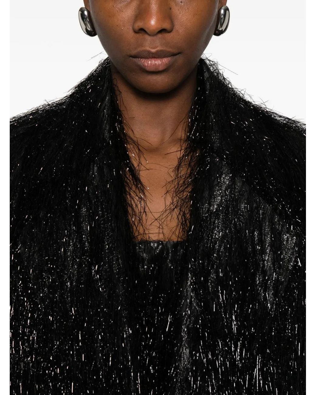 MEDEA Black Loose-Threads Jacket