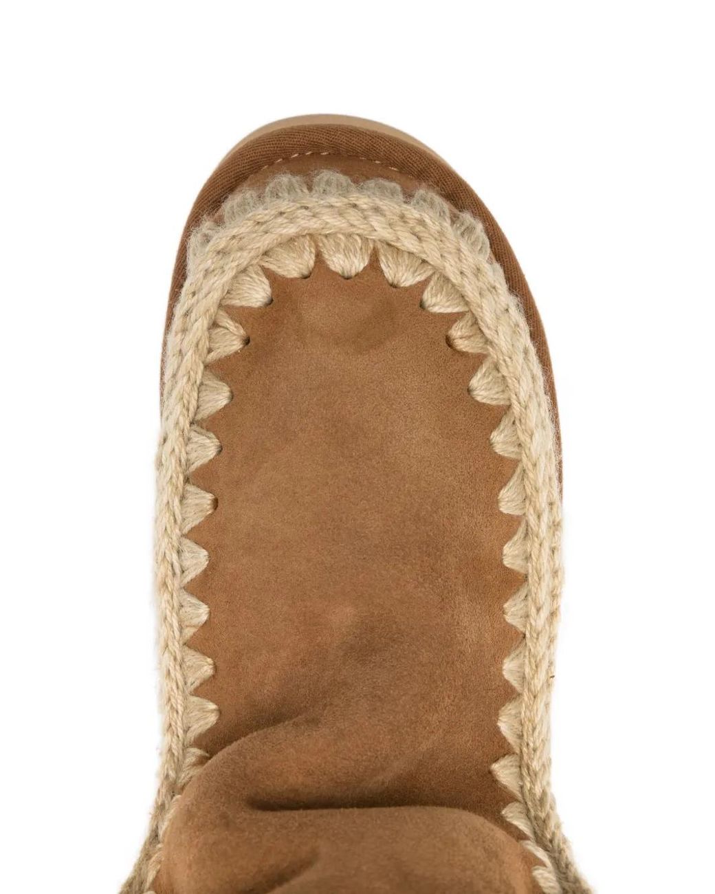 Mou Brown 25Mm Platform Crochet-Trim Boots