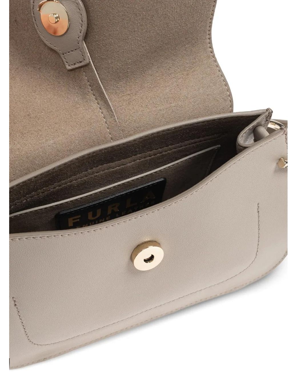 Furla Natural Mini Flow Buckle Leather Tote Bag