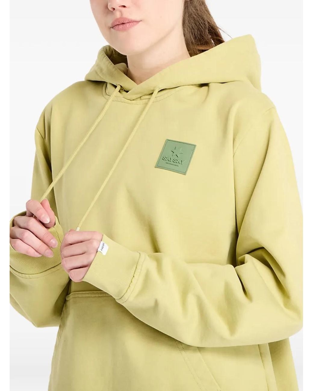 Saysky Yellow Everyday Logo-Patch Hoodie