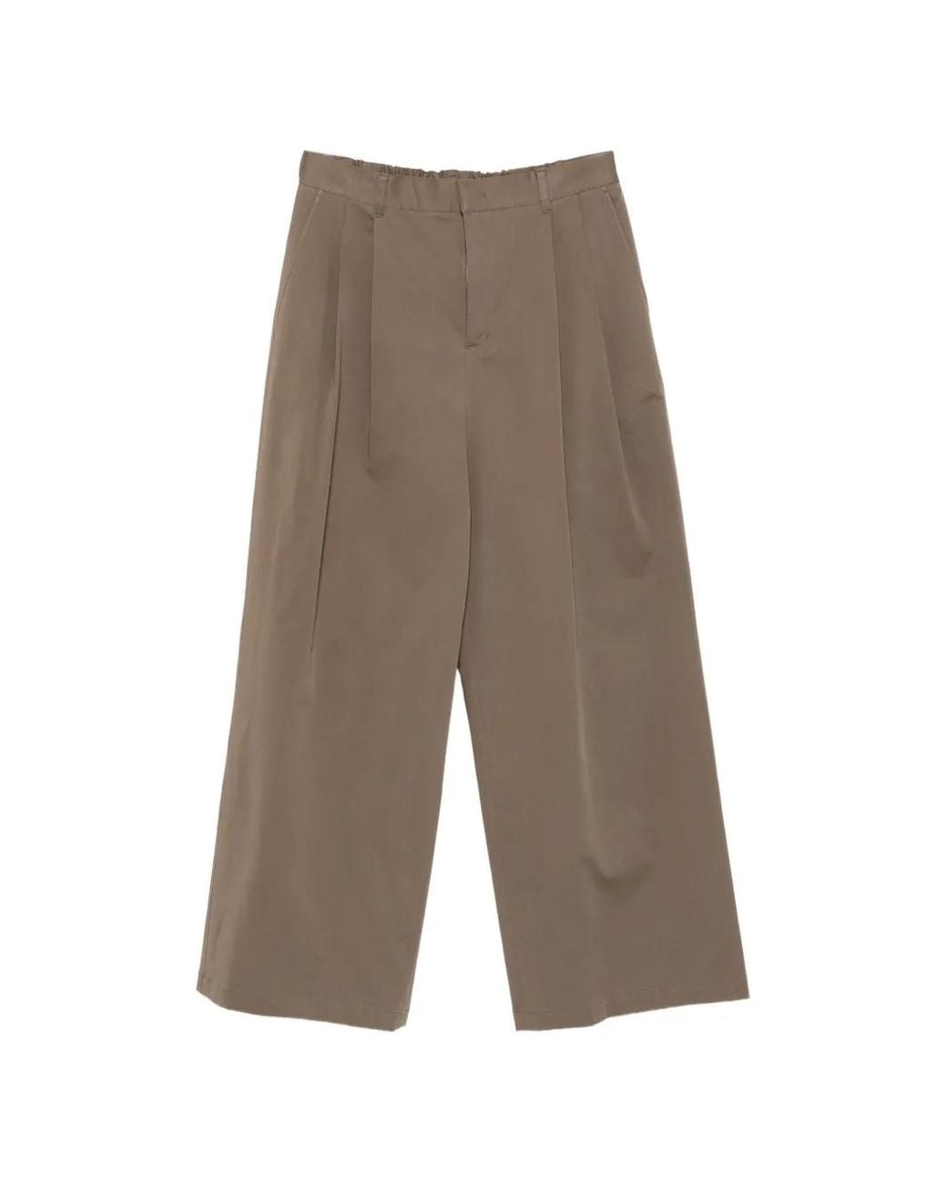 Amomento Gray Pleated Wide-Leg Trousers for men