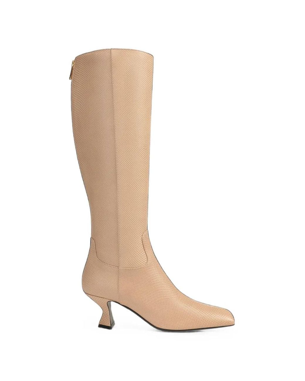 Sergio Rossi White Sculpt Lizard-Effect Leather Boots