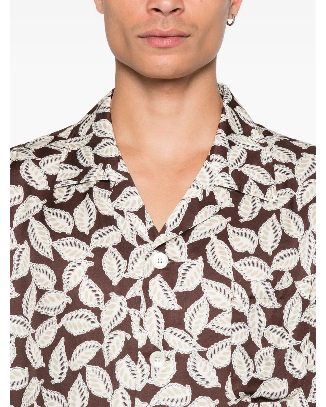 Bode White Leaf-Print Shirt for men