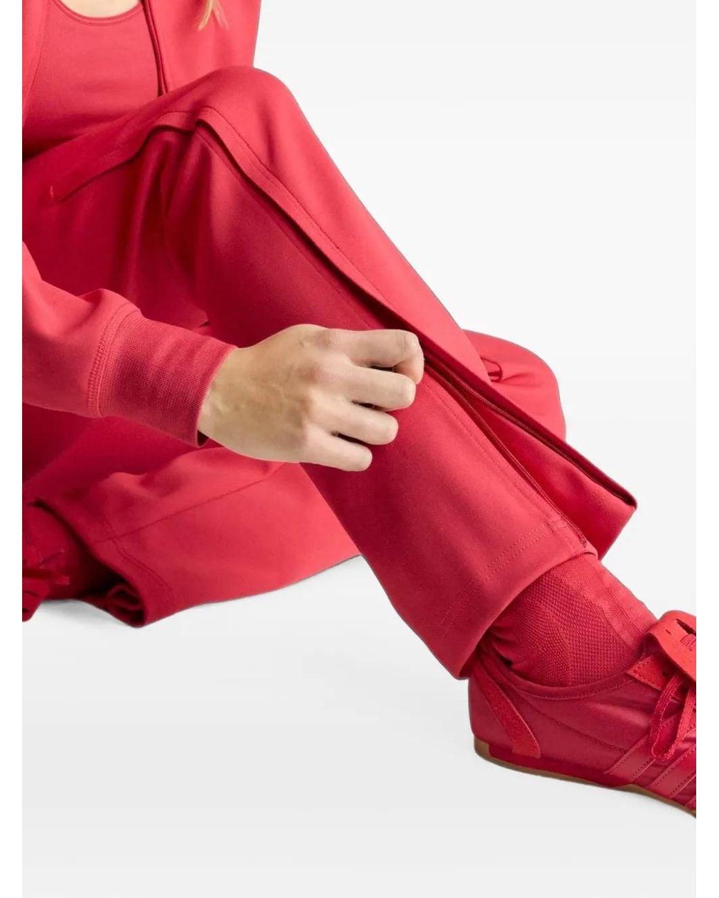 Adidas By Stella McCartney Red Knitted Track Pants