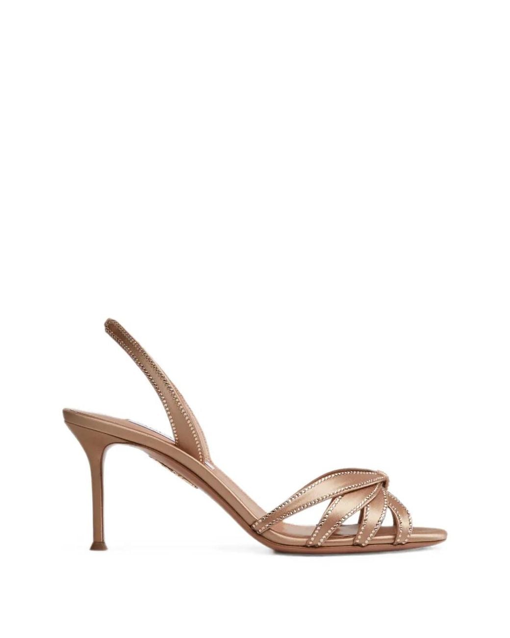 Aquazzura Metallic Crystal-Embellished Slingback Pumps