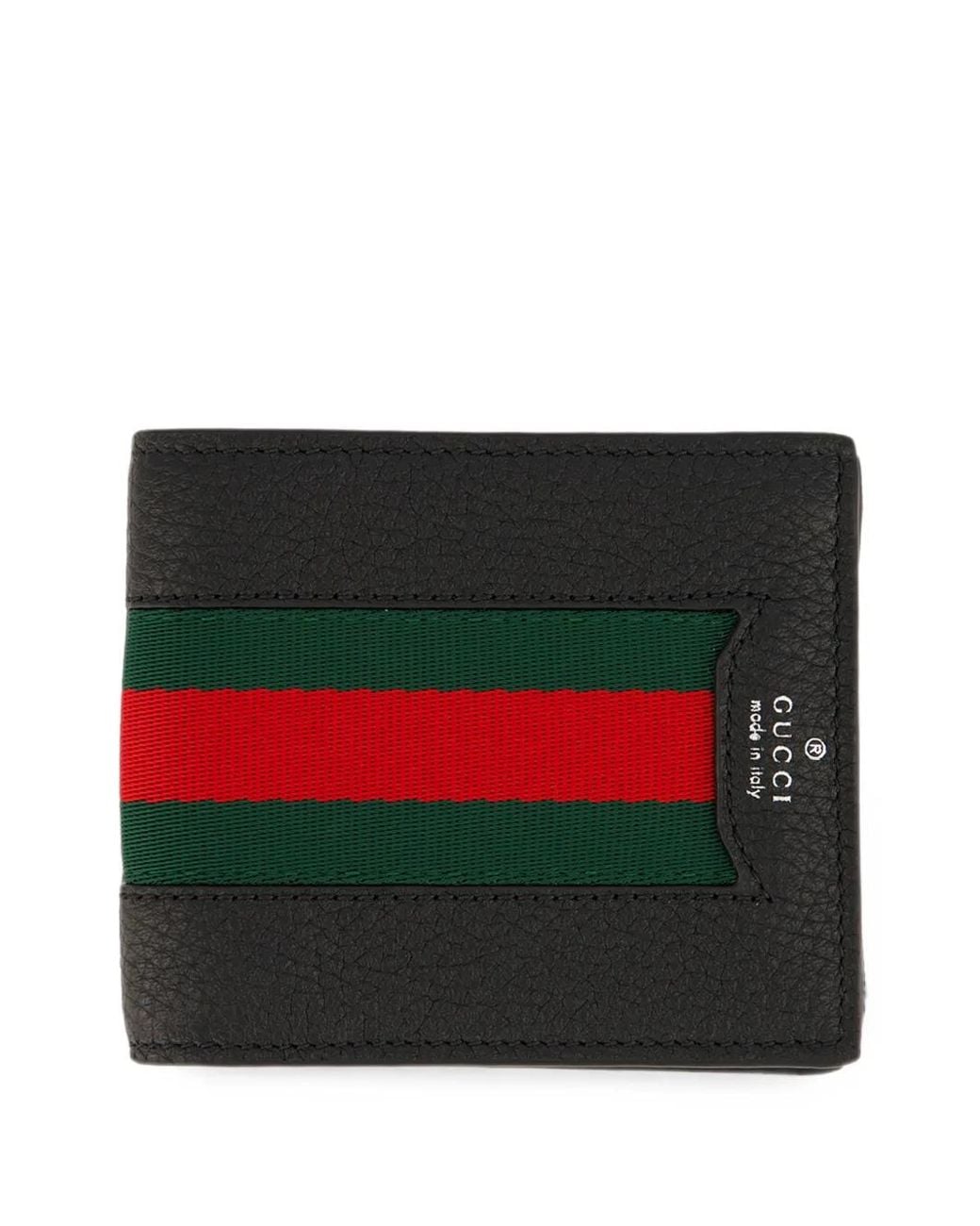 Gucci Red Web-Stripe Leather Wallet for men