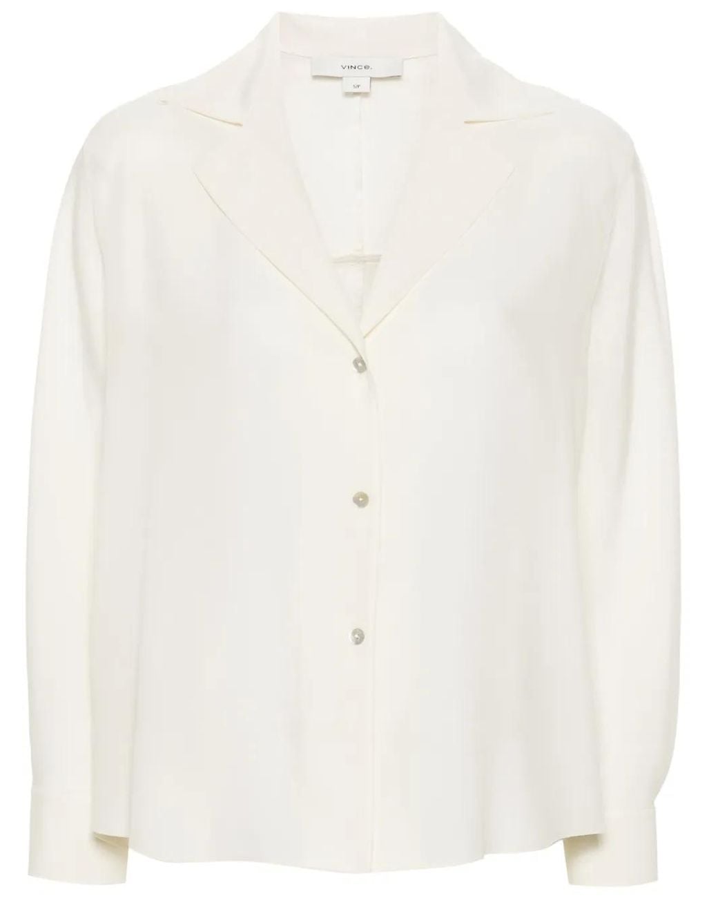 Vince White Semi-Sheer Silk Shirt
