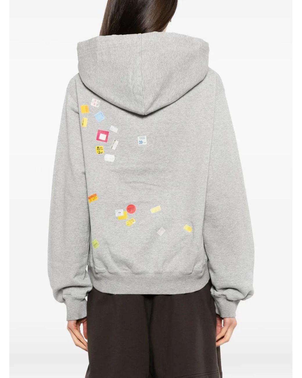 Maison Mihara Yasuhiro White Price Tag Sticker Printed Hoodie